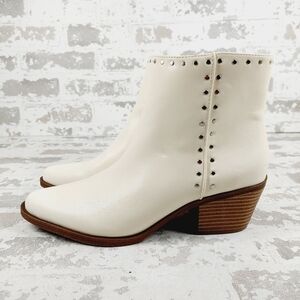 New BP. Wylie Ivory Faux Leather Studded Bootie  W799